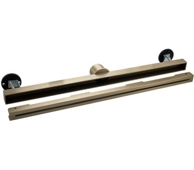 САНАКС - Трап 600х32 мм, нержавеющая сталь, линейный, вертикальный, щелевой, с сухим затвором, цвет ЗОЛОТО МАТОВОЕ. 40061