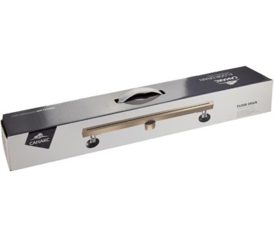 САНАКС - Трап 600х32 мм, нержавеющая сталь, линейный, вертикальный, щелевой, с сухим затвором, цвет ЗОЛОТО МАТОВОЕ. 40061