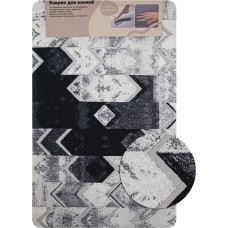 Коврик для ванной САНАКС 00444 Коврик в ванную ПАМЯТЬ - эффект восстановления, одинарный, дизайнерский - черно-серый 50 х 80 см