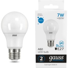 GAUSS Упаковка ламп LED E27, груша, 7Вт, 10 шт. [23227a]