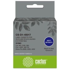 Картридж CACTUS Картридж CS-D1-45017, 45017, 12мм, черный шрифт, красный фон, 7м ( CS-D1-45017
