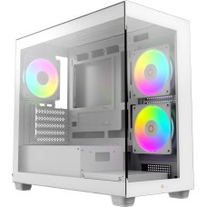 Корпус OCYPUS Корпус для ПК Case Gamma C52 WH ARGB mATX / win / white / 3 ARGB fans / no PSU / Tempered Glass