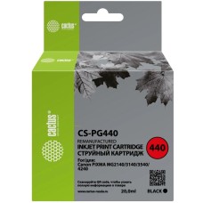 CACTUS Картридж струйный CS-PG440 PG-440 черный (180стр.) для Canon Pixma MG2140/3140/2240/2245/3240/3540/3640/4140/4240/4250/MX374/375/394/434/454/474/514/524/534/TS5140 с чипом