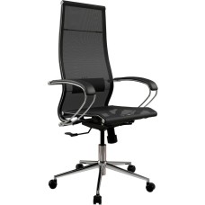 МЕТТА Кресло ErgoLife Set 7 черный сиденье черный сетка с подголов. крестов. сталь хром