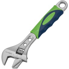 СИБРТЕХ Ключ разводной, 200мм, переставная губка, 2-х комп.рукоятка 15598