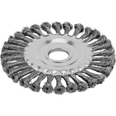 СИБРТЕХ Щетка для УШМ 125 мм, посадка 22.2 мм, плоская, крученая металлическая проволока 746327