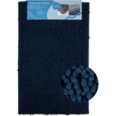 САНАКС - Коврик в ванную МОСС, одинарный, синий, 50 х 80 см, 100% хлопок, ворс 20 мм 00413