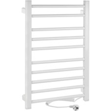 BRIMIX - Полотенцесушитель электрический, ЛЕСЕНКА, 500 х 800 х 90 мм,10 перекладин, 115 W, из алюминия, цвет БЕЛЫЙ. 08030W