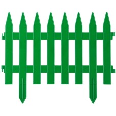 GRINDA Классика, 28 х 300 см, зеленый, 7 секций, декоративный забор (422201-G)