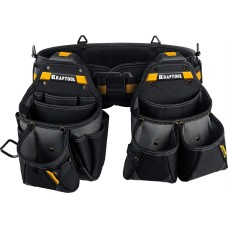 KRAFTOOL KBS-3L пояс монтажника, в комплекте: пояс монтажника и 2 большие сумки (38761)