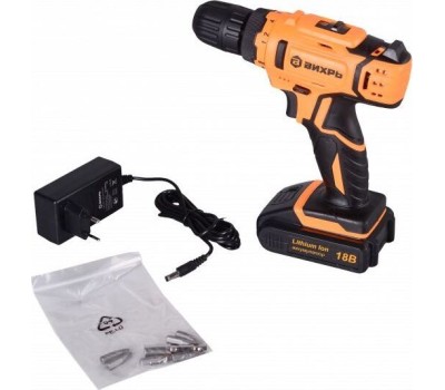 Аккумуляторная дрель-шуруповерт ВИХРЬ ДА-18Л-2
