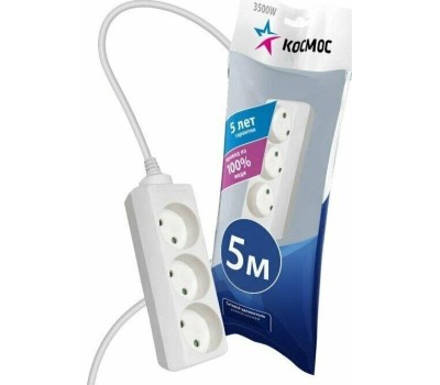 Удлинитель КОСМОС YKSM5M-3G(K)