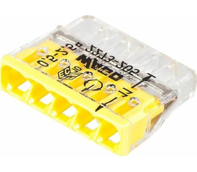 Электроустановочные изделия WAGO (07-5134-20) СЕРИЯ 2273-205 КОМПАКТНАЯ КЛЕММА 5-Х ПРОВОДНАЯ, 20 ШТУК