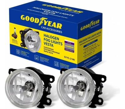Противотуманные фары GOODYEAR GY019005 фары противотуманные галогенные с лампами (GY-FL-2180 / H11 12V: 2шт.) для а/м Lada: Vesta X-Ray Granta FL Renault: Logan II-2014 