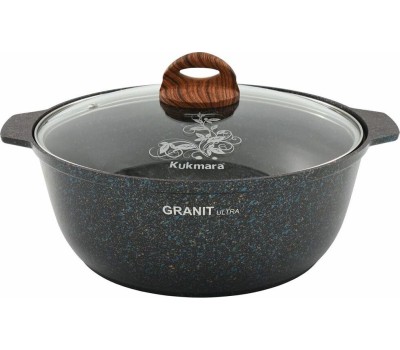 Жаровня КУКМОР жгг52а а/пр литая 5,0л стекл/кр Granit ultra blue