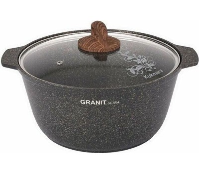 Жаровня КУКМОР жгг52а а/пр литая 5,0л стекл/кр Granit ultra blue