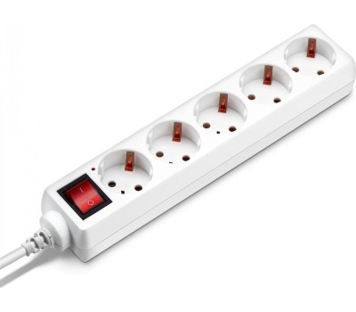 Сетевой удлинитель BURO BU-PS5.3/W 3м (5 розеток) белый (пакет ПЭ)