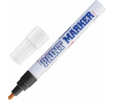 Маркер MUNHWA (08-7605) Маркер-краска 4мм, нитрооснова, белый