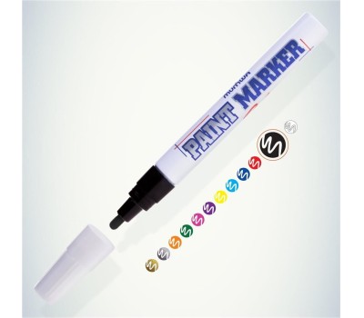 Маркер MUNHWA (08-7605) Маркер-краска 4мм, нитрооснова, белый