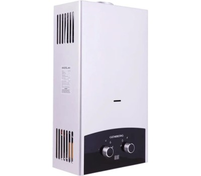 Проточный газовый водонагреватель GENBERG 310.01 ПРЕМИУМ 10 л. (СЕРЕБРО)
