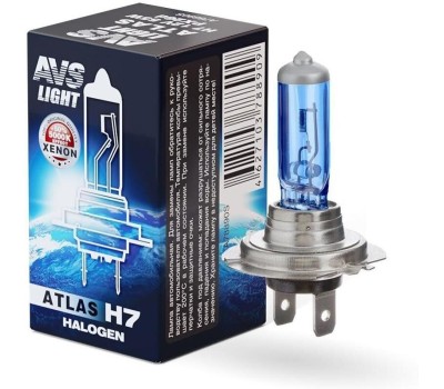 Лампа галогенная AVS ATLAS/5000К/ H7.12V.55W.блистер 2шт