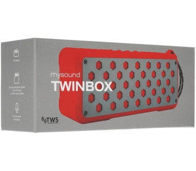 Колонка портативная ROMBICA BT-S076 MySound Twinbox красный