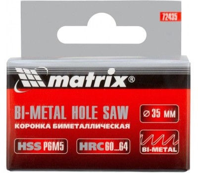 Коронка MATRIX Коронка Bimetal, 35 мм 72435