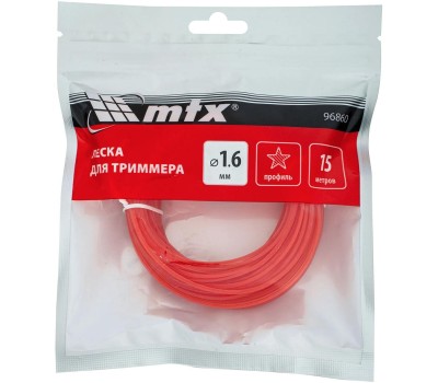 Леска для триммера MTX Леска для триммера звезда 1,6 мм х 15 м //
