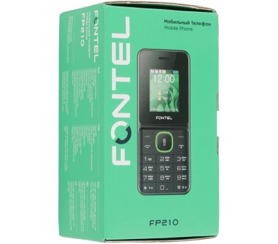 Телефон мобильный FONTEL FP210 черный-зеленый