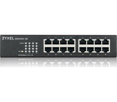 Коммутатор ZYXEL Коммутатор GS1100-16-EU0103F, неуправляемый