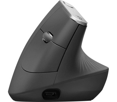 LOGITECH Мышь беспроводная MX Vertical, Bluetooth/Радио, вертикальная, оптическая, USB, 4000dpi, черный и серебристый [910-005449]