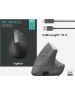 LOGITECH Мышь беспроводная MX Vertical, Bluetooth/Радио, вертикальная, оптическая, USB, 4000dpi, черный и серебристый [910-005449]