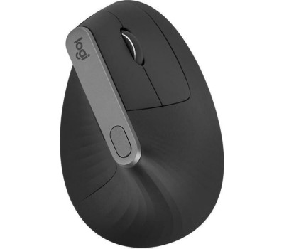 LOGITECH Мышь беспроводная MX Vertical, Bluetooth/Радио, вертикальная, оптическая, USB, 4000dpi, черный и серебристый [910-005449]