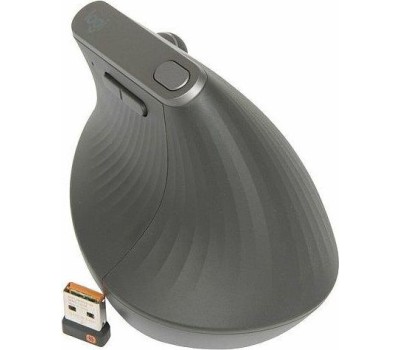 LOGITECH Мышь беспроводная MX Vertical, Bluetooth/Радио, вертикальная, оптическая, USB, 4000dpi, черный и серебристый [910-005449]