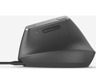 LOGITECH Мышь беспроводная MX Vertical, Bluetooth/Радио, вертикальная, оптическая, USB, 4000dpi, черный и серебристый [910-005449]
