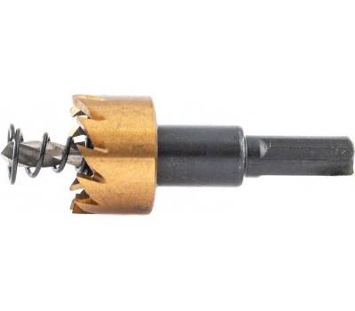 Коронка DENZEL Коронка по металлу HSS, 22 мм, нитридтитановое покрытие 724103