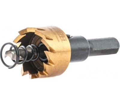 Коронка DENZEL Коронка по металлу HSS, 22 мм, нитридтитановое покрытие 724103