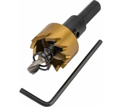 Коронка DENZEL Коронка по металлу HSS, 22 мм, нитридтитановое покрытие 724103