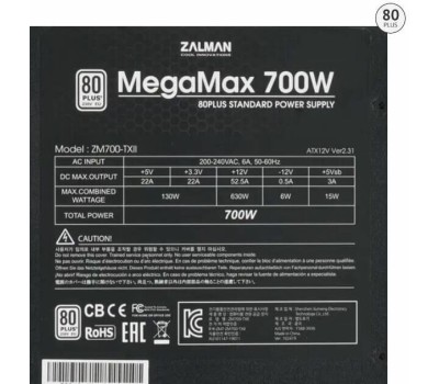 Блок питания ZALMAN Блок питания ATX 700W ZM700-TXII