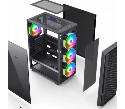 Корпус для ПК ACCORD Корпус ATX 3338, Midi-Tower, без БП, черный [acc-3338]