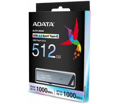 USB накопитель ADATA USB накопитель Elite UE800 AELI-UE800-512G-CSG 512GB OTG USB 3.2 Gen2, USB Type-C, Grey, Retail