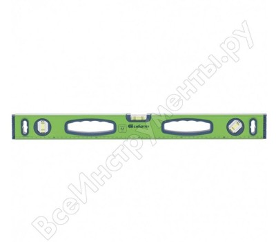 Уровень СИБРТЕХ Уровень алюминиевый УСМ-0,5-1500, фрезерованный, 3 глазка, магнитный, рукоятки, 1500 мм 34119