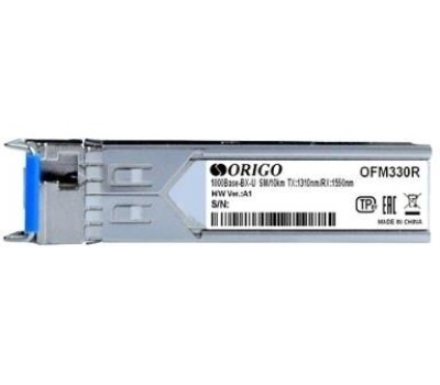 ORIGO Трансивер OFM330R/3KM/B1A WDM SFP-трансивер, 1000Base-BX-U (Simplex SC), Tx:1310 нм, Rx:1550 нм, одномод, до 3 км