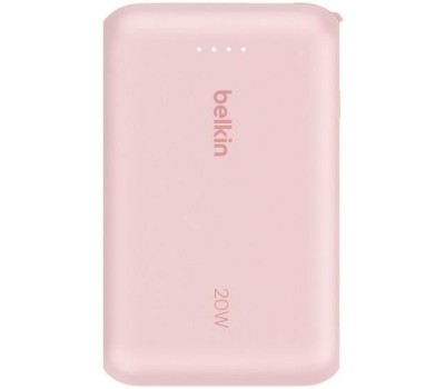 BELKIN Внешний аккумулятор BoostСharge Power Bank 10000mAh USB-C 20W со встроенным кабелем USB-C. Цвет: розовый