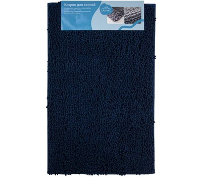 САНАКС - Коврик в ванную МОСС, одинарный, синий, 50 х 80 см, 100% хлопок, ворс 20 мм 00413