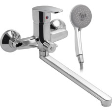 Смеситель для ванны САТУРН 48010 Смеситель в ванную длинный нос с дивертором на корпусе, шаровый 40 мм