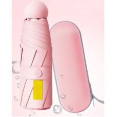 Зонт мини складной (в чехле-капсуле) РЫЖИЙ КОТ 90 см, серый (108793)