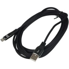 DIGMA Кабель micro USB (m) - USB (m), 3м, 2A, черный [microusb-3m-braided-blk]