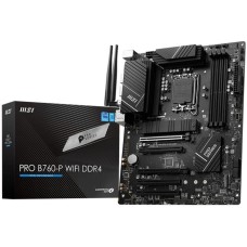 Материнская плата MSI Материнская плата PRO B760-P WIFI DDR4 B760, LGA1700, 4*DDR4, 5*PCIEx16, 2*M.2, 2*TypeC, 2*USB3.2Gen2, 2*USB3.2Gen1, 8*USB2.0, 4*SATA3.0, 2.5G, DP, HDMI, ATX, RTL