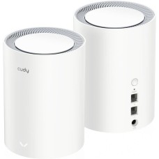 Маршрутизатор CUDY Маршрутизатор AX3000 Wi-Fi 6 Mesh 2 5G Solution 2.5G Solution 2-Pack, Dual-Band, Chipset MT7981BA+MT7976CN+RTL8221B, 802.11ax/ac/a/b/g/n, 2402Mbps at 5GHz + 574Mbps at 2.4GHz, 2.5G WAN+GE LAN, 5 internal antennas, MU-MIMO, DDNS, Zerotie